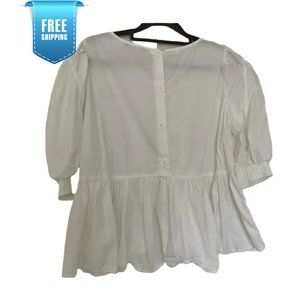 Back button down blouse Business office casual Womens Top